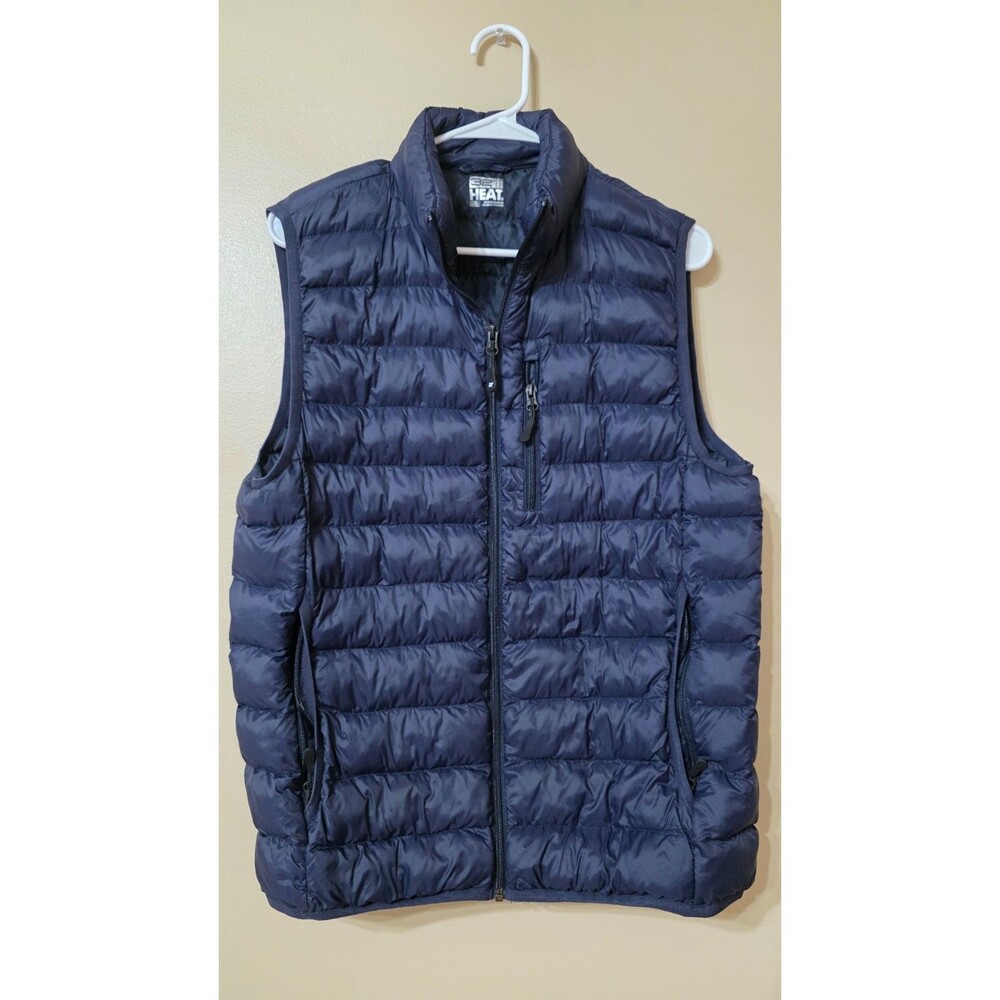 32 Degrees Heat Men’s Blue Sleeveless Quilted Padded Puffer Vest Jacket. Small